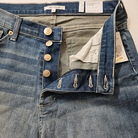 STS Blue Jean Womens 29 Blue Christy Tapered Crop High Rise Distressed EC3118JA1 - Picture 16 of 16